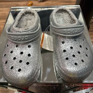 CROCS Sparkling Silver Clogs